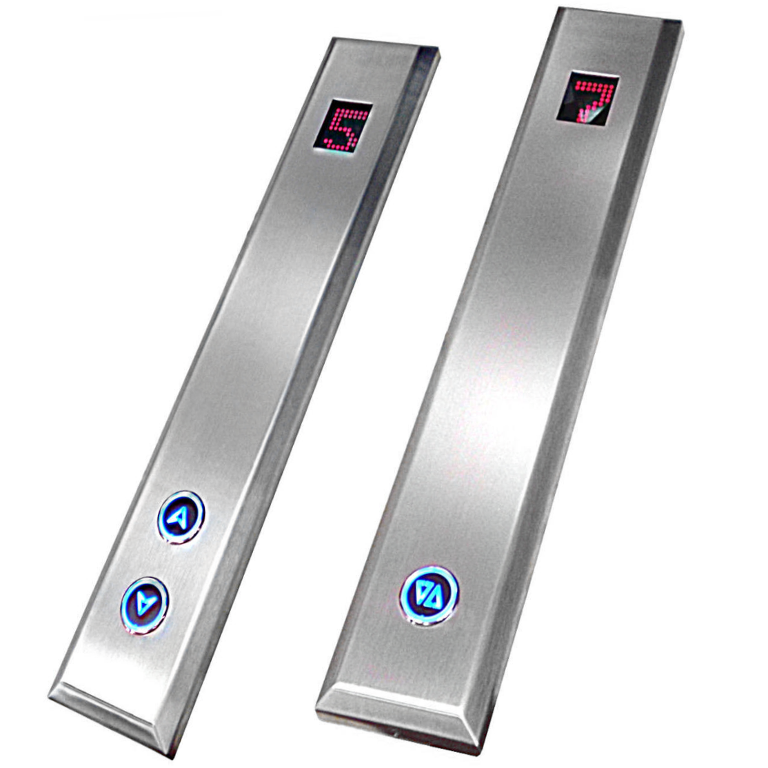 Surface mounted long landing push station with Dot Matrix indicator